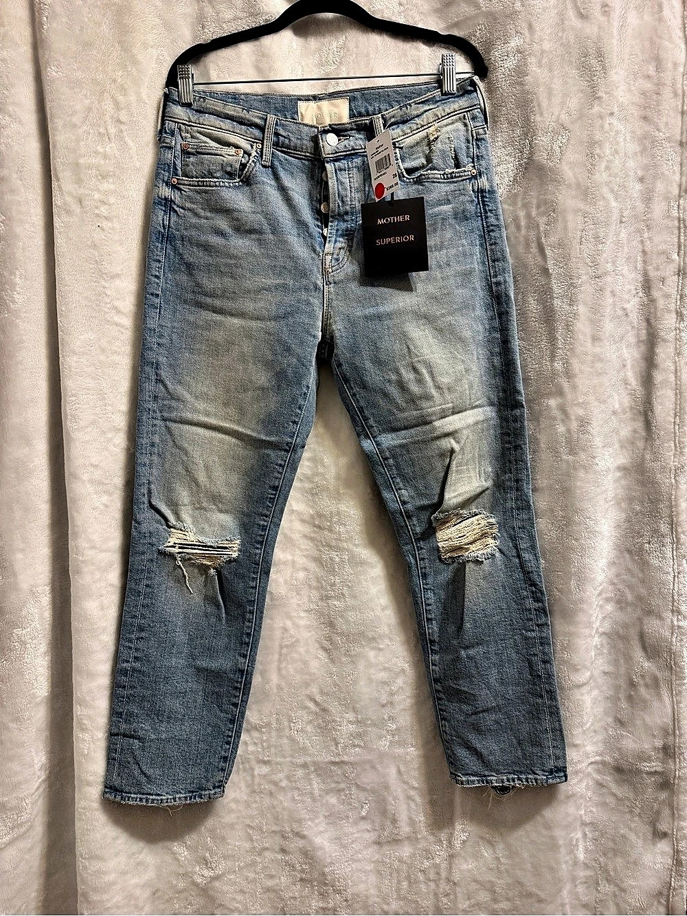 Mother The Scrapper Ankle in Bless You Again Blue Waist 28